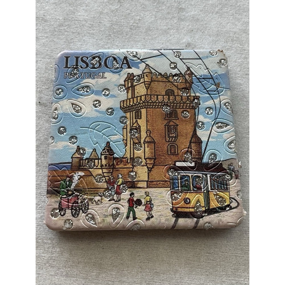 Decorative Compact Mirror Lisbon's Belém Tower Souviner
